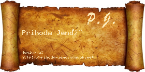Prihoda Jenő névjegykártya